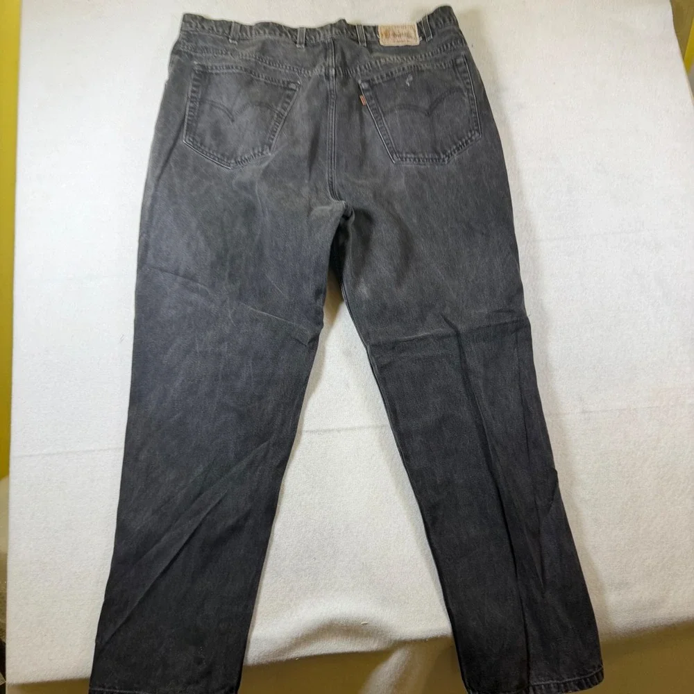 Levi Strauss Signature 545‎ Loose Fit Black Jeans Mens 44x32 Faded Denim Pants